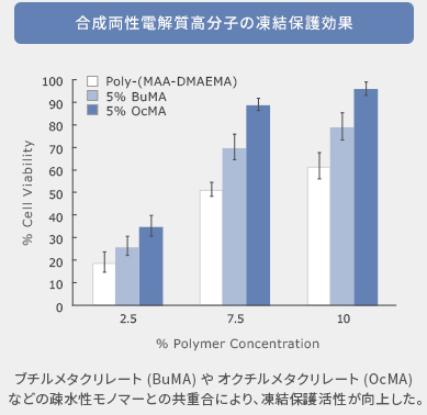 図3：合成両性電解質高分子の凍結保護効果